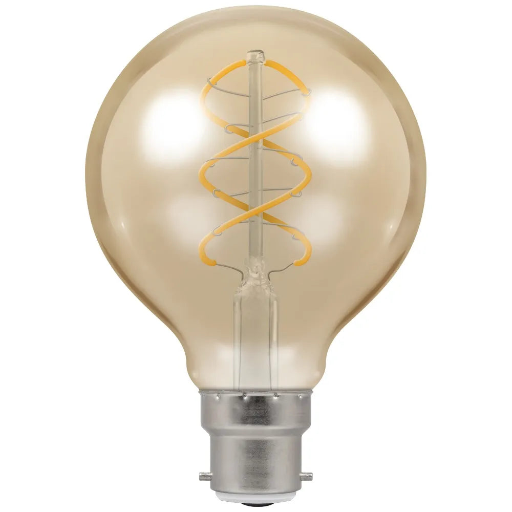 LED G80 Spiral Filament Antique • Dimmable • 6W • 2200K • BC-B22d image 0