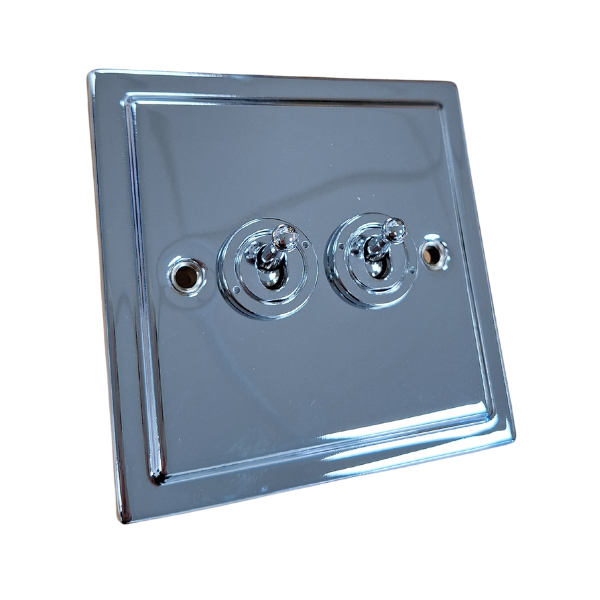 Regency Polished Chrome 2 Gang 20AX Toggle Switch - R35PCW image 0