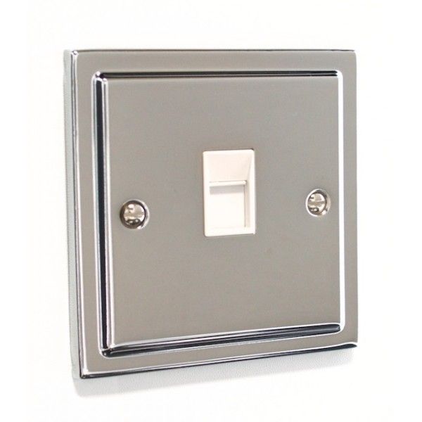 Regency Polished Chrome 1 Gang RJ45 Socket - R62PCW image 0