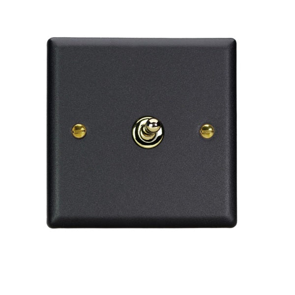 Varilight Vogue Matt Black 1-Gang 10A Intermediate Toggle Switch - XYT7V.MB image 0
