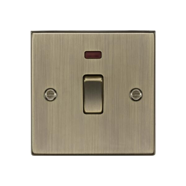 Antique Brass 20A 1G DP Switch with Neon - CS834NAB image 0