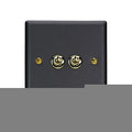 Varilight Vogue Matt Black 2-Gang 10A Intermediate Toggle Switch - XYT77V.MB image 0