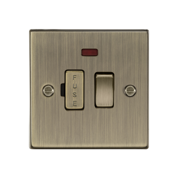 Antique Brass 13A Switched Fused Spur Unit with Neon - CS63NAB image 0