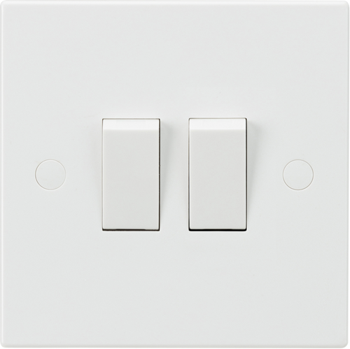 2 Gang Double 10a Light Switch Square - SN3000 image 0
