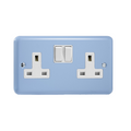 Duck Egg Blue 2-Gang 13A Double Pole Switched Socket XY5W.DB image 0