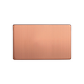 Brushed Copper Urban Screwless Double Blank Plate XDYDBS.BC image 0