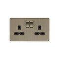 Antique Brass 13A 2G DP Switched Socket - SFR9000AB image 0