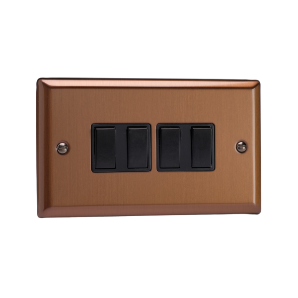Urban Brushed Bronze 4 Gang 2 Way Switch XY9B.BZ image 0