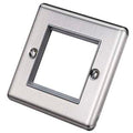 Brushed Steel Data Plate 2 Modules Grey Insert – W63BSG image 0
