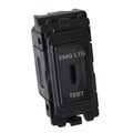 20A 2 Way SP Printed 'EMG LTG TEST' Key Switch Black Grid Switch - KSPRB image 0