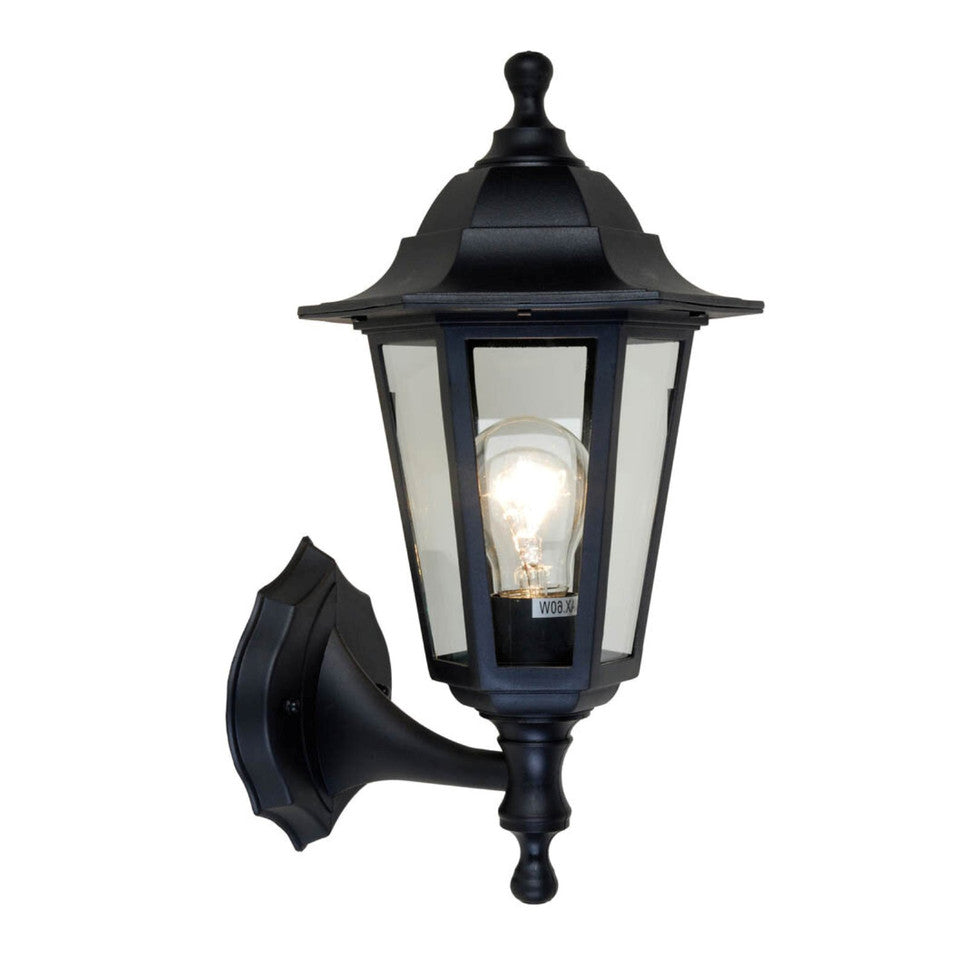 LUTEC Coastal ES/E27 Wall Lantern Black - IP44 image 0