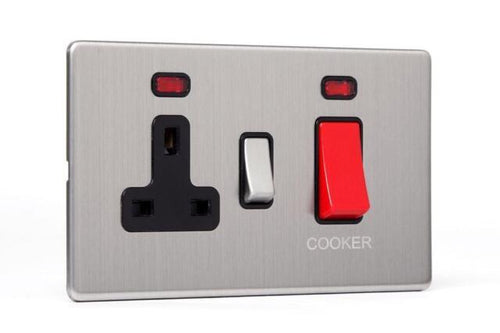 45A Cooker Switch with Socket - SG41BCB image 0