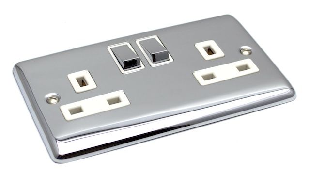Definition Polished Chrome Double 2 Gang 13a Socket  - D07PCW image 0