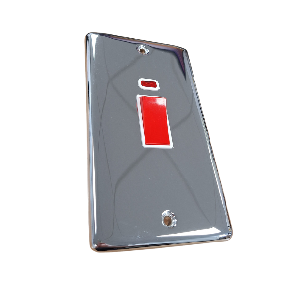 Definition Polished Chrome 45A Double Vertical Cooker Switch D40PCW image 0