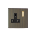 Urban Screwless Antique Brass 1-Gang 13A Double Pole Switched Socket XDY4BS.AB image 0