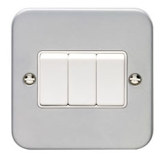 3 Gang 10a Switch - Metal Clad MC03 image 0