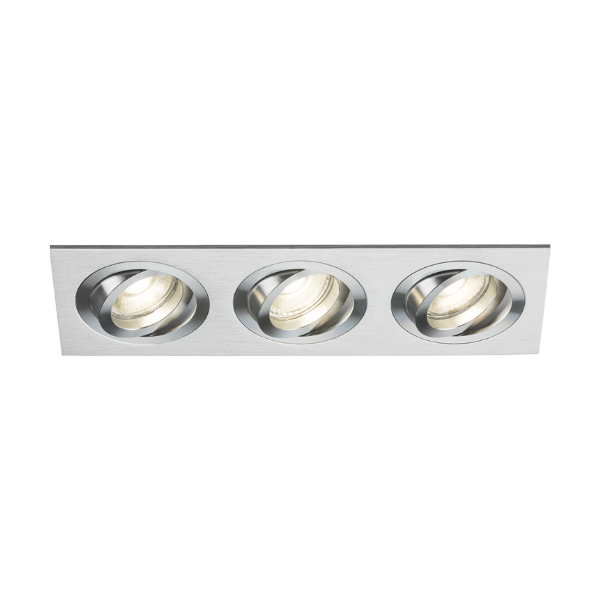 Ambar Tri Tilt Square Downlight Brushed Chrome - AMA3TSBC image 0