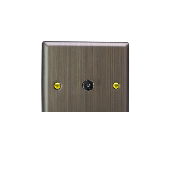 Urban Antique Brass 1-Gang TV Socket, Co-Axial XY8.AB image 0