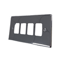 Polished Chrome 4 Gang Grid Switch Plate - WGP4GPC image 0