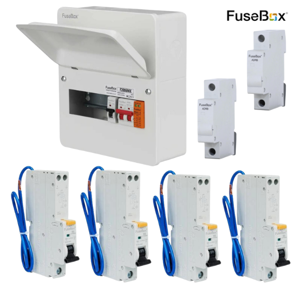 Fusebox Metal SPD Consumer Unit F2006MX 100A Main Switch Including 4 x Type A RCBOs (B Curve) and 2 x Blanks image 0