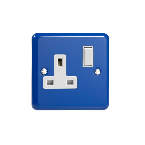Reflex Blue 1-Gang 13A Double Pole Switched Socket XY4W.RB image 0