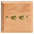Varilight Kilnwood 2-Gang 10A 1- or 2-Way Toggle Switch - XKT2O image 0