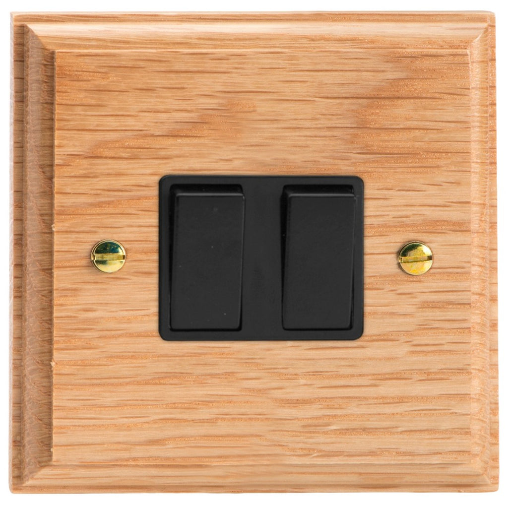 Varilight Kilnwood 2-Gang 10A 1- or 2-Way Rocker Switch - XK2OB image 0