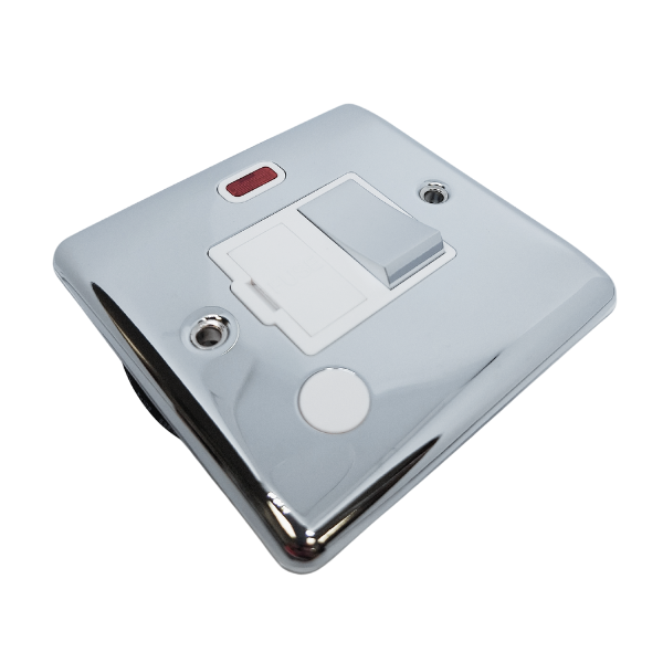 Definition Polished Chrome 13A Switched Fuse Spur with Neon D39PCW image 0