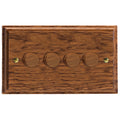 Varilight Kilnwood 4-Gang 2-Way V-Dim Push On/Off Rotary Dimmer 4 x 40-250W (Twin Plate) - HK44MO image 0