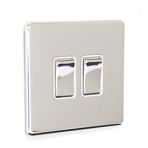 2 Gang Double 10a Light Switch - SG02PCW image 0