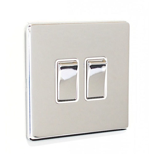 2 Gang Double 10a Light Switch - SG02PCW image 0
