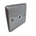 BRUSHED CHROME 1 GANG TV POINT BRUSHED CHROME WHITE - 42BCW image 0