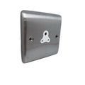 BRUSHED CHROME 2A 1 GANG ROUND PIN SOCKET B/CHROME WHITE - 08BCW image 0