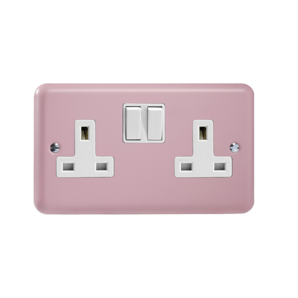Rose Pink 2-Gang 13A Double Pole Switched Socket XY5W.RP image 0