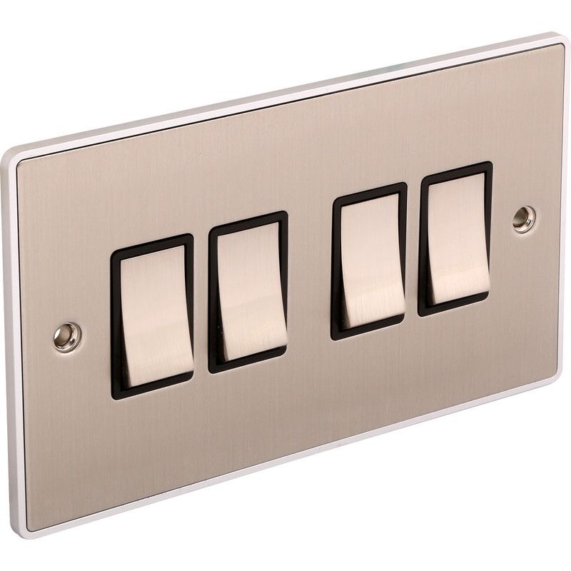 Urban Edge 4 Gang Quad 10a Light Switch - UE04BCB image 0