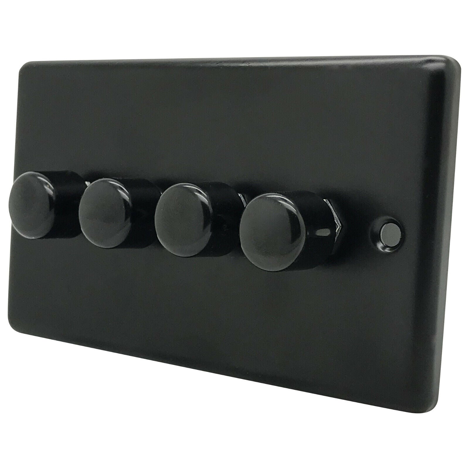 Matt Black 250W 4 Gang Push 2 Way Dimmer - W13MBB image 0