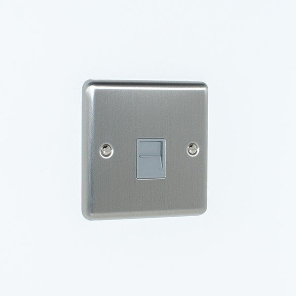 Brushed Steel Telephone BT Master Socket - W45BSG image 0