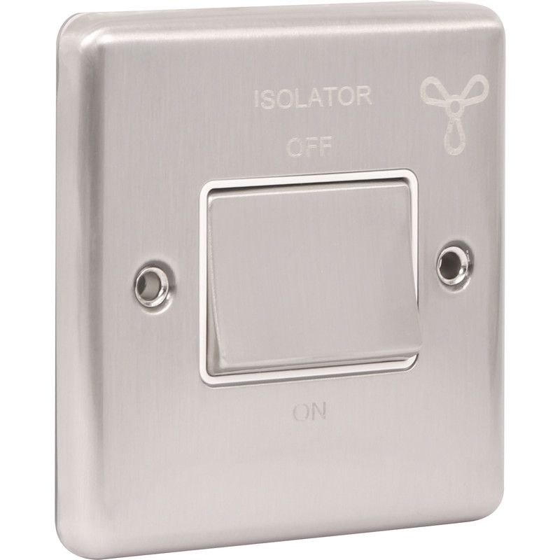 Brushed Steel Fan Isolator Switch W53BSW image 0