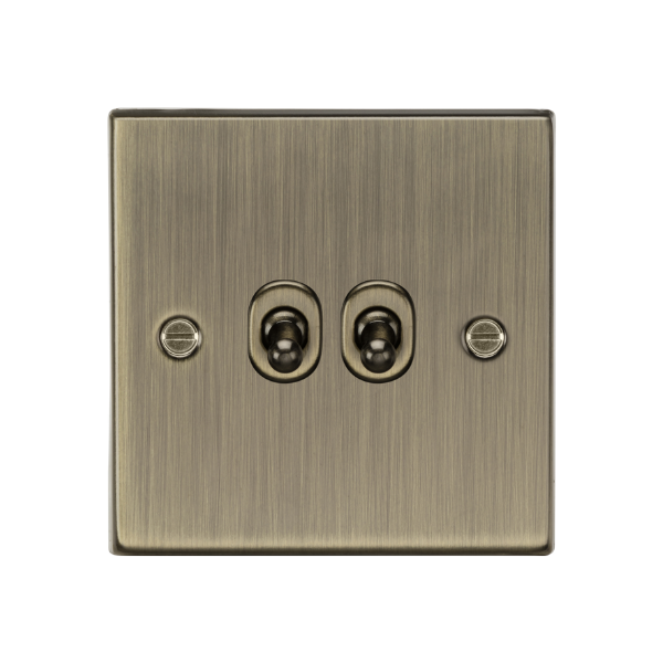 Antique Brass 10AX 2G 2-way Toggle Switch - CSTOG2AB image 0