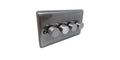 Brushed Chrome 4 Gang 250W Dimmer Switch - 13BC image 0