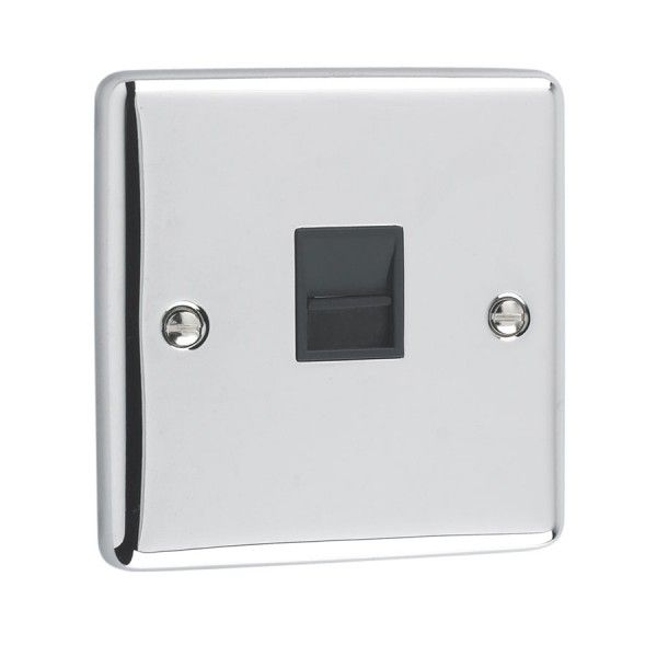 Polished Chrome Telephone BT Slave Socket - W44PCB image 0