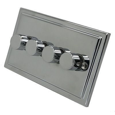 Regency Polished Chrome 4 Gang 250W Dimmer Switch R13PCW image 0