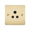Brushed Brass 5A Unswitched Socket with Black Insert - FP5ABB image 0