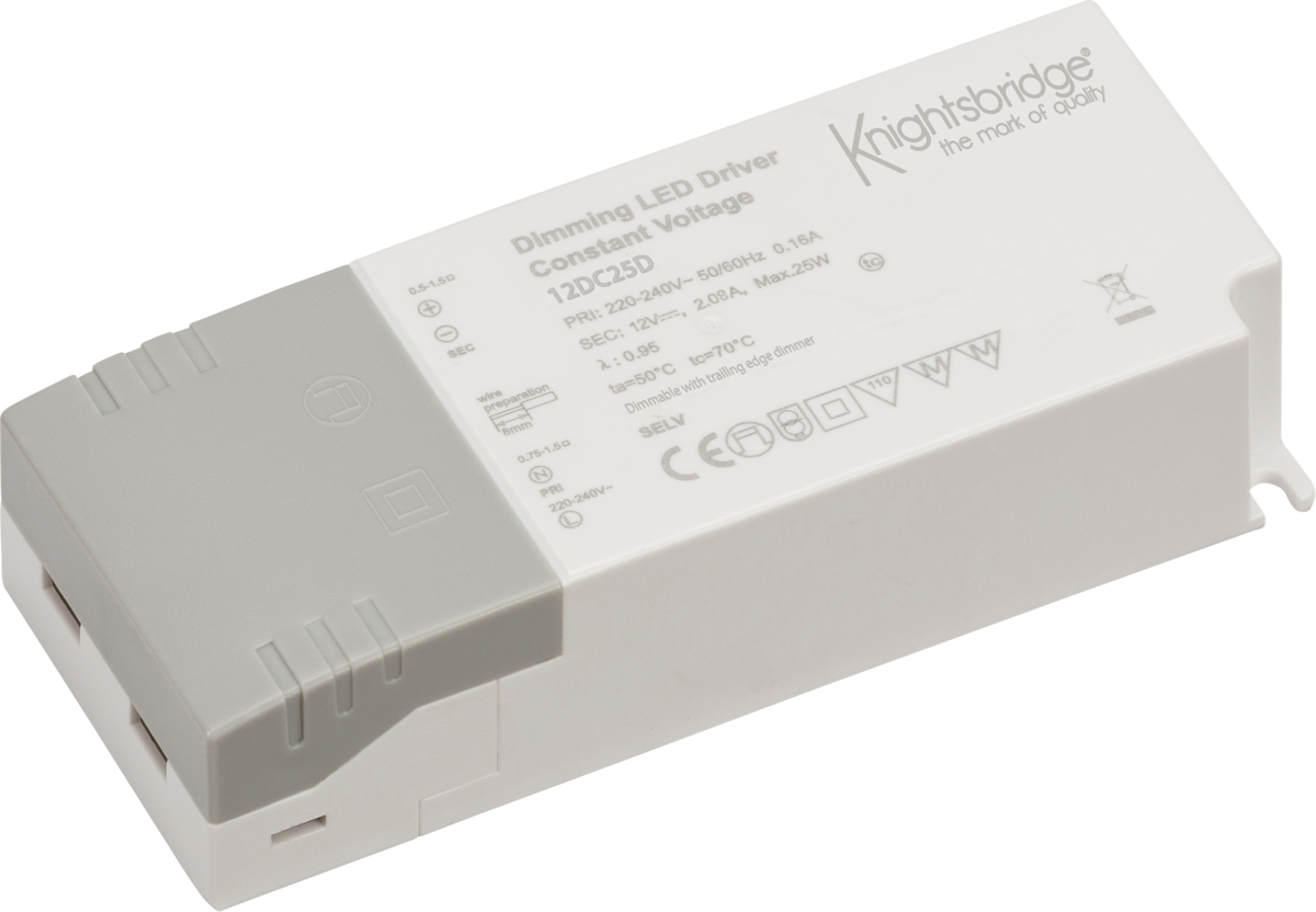 IP20 12V 25W DC Dimmable LED Driver - Constant Voltage - 12DC25D image 0