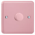 Rose Pink 1-Gang 2-Way V-Pro Push On/Off Rotary LED Dimmer 1 x 0-120W - JYP401.RP image 0