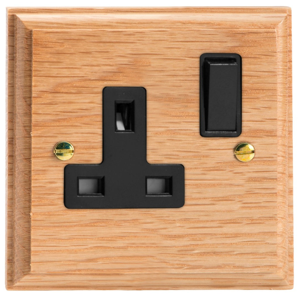Varilight Kilnwood 1-Gang 13A Double Pole Switched Socket - XK4OB image 0
