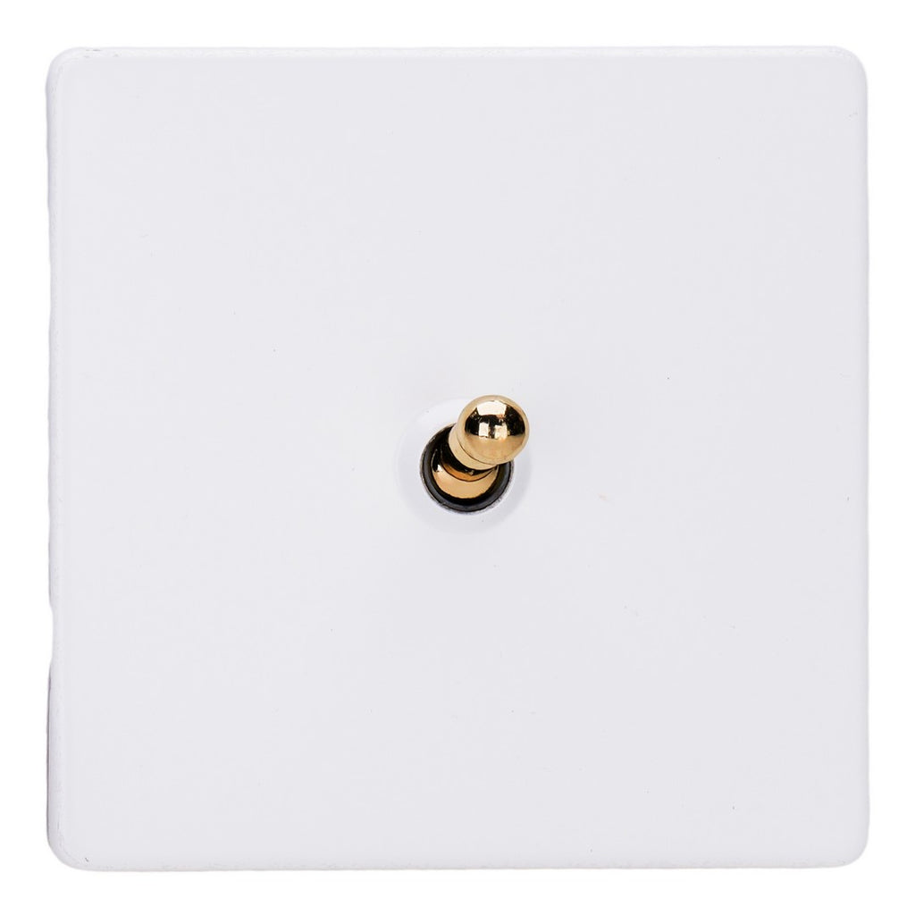 Varilight Primed 1-Gang 10A Intermediate Toggle Switch with Brass Toggle - XDYT7VS.PD image 0