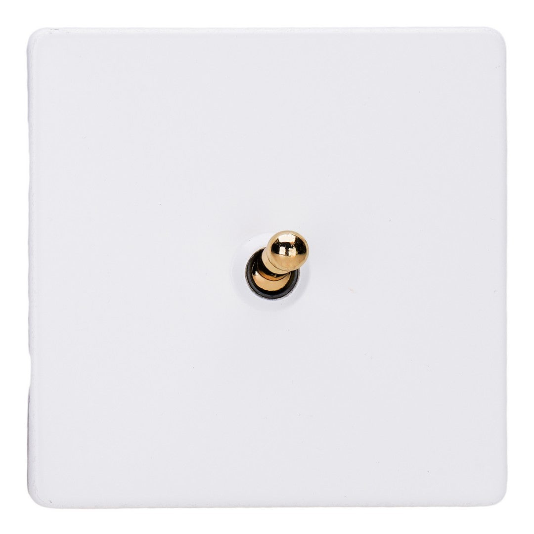 Varilight Primed 1-Gang 10A Intermediate Toggle Switch with Brass Toggle - XDYT7VS.PD image 0