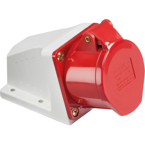 415V IP44 32A Angled Surface Mount Socket 3P+N+E image 0