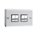 Polished Chrome 4 Gang Quad 10A Light Switch - W04PCB image 0